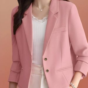 BLAZER SEMI LARGO CON BOTONES DORADOS