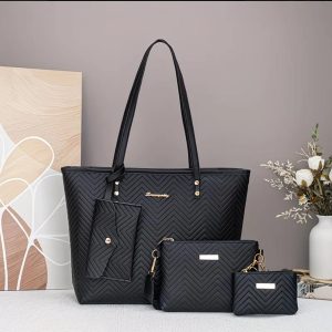 ELEGANTE COMBO DE CARTERA CON DETALLES DORADOS
