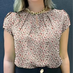BLUSA SEMI-FORMAL FLOREADA SIN ESCOTE